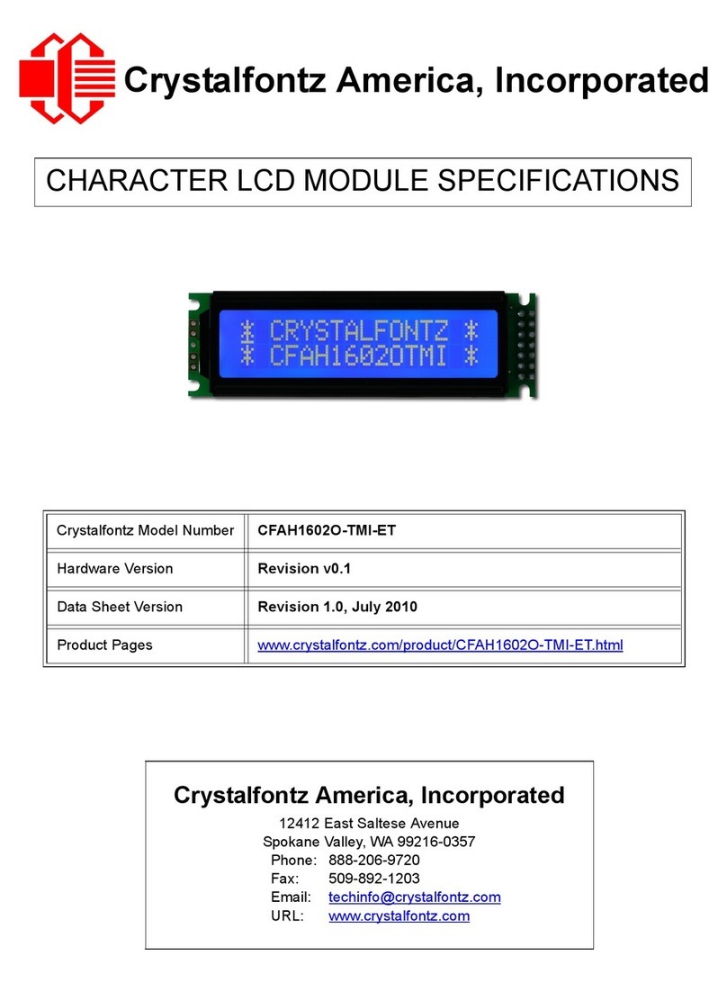Crystalfontz America CFAH1602O-TMI-ET Specifications