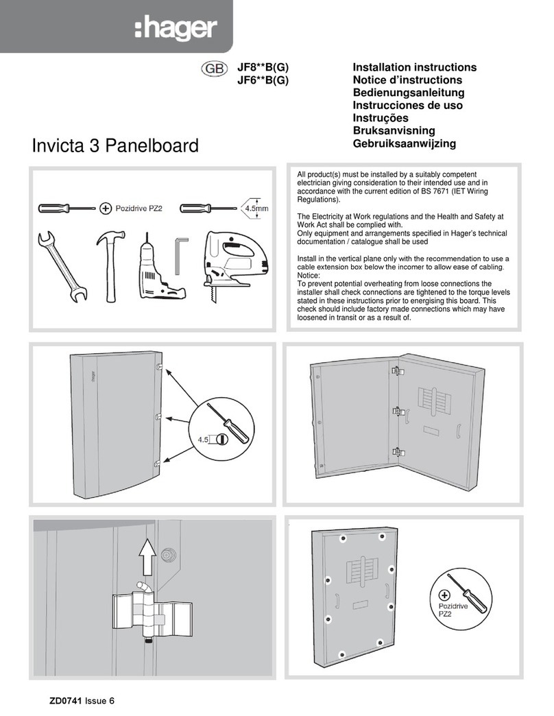 hager Invicta 3 JF8 B Series User manual hager Invicta 3 JF8 B Series User manual
