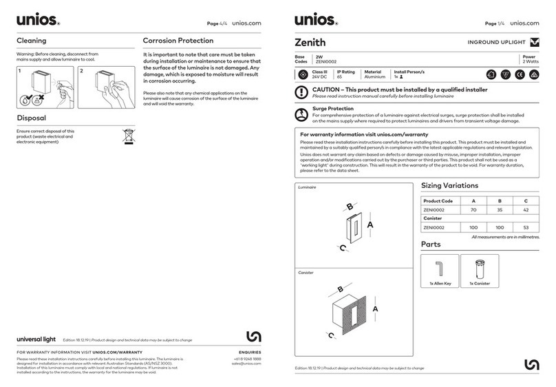 unios Zenith User manual