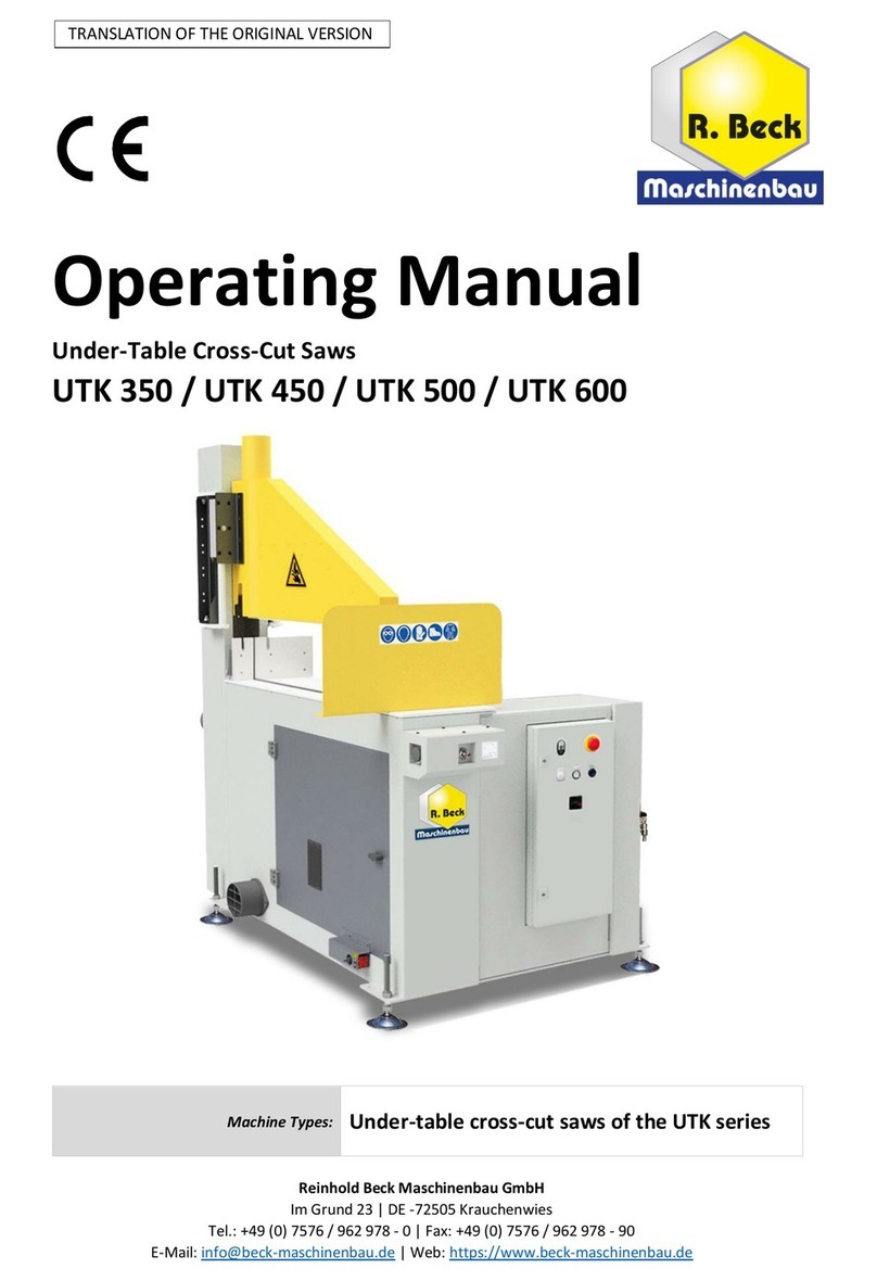 R. Beck Maschinenbau UTK 350 operating manual