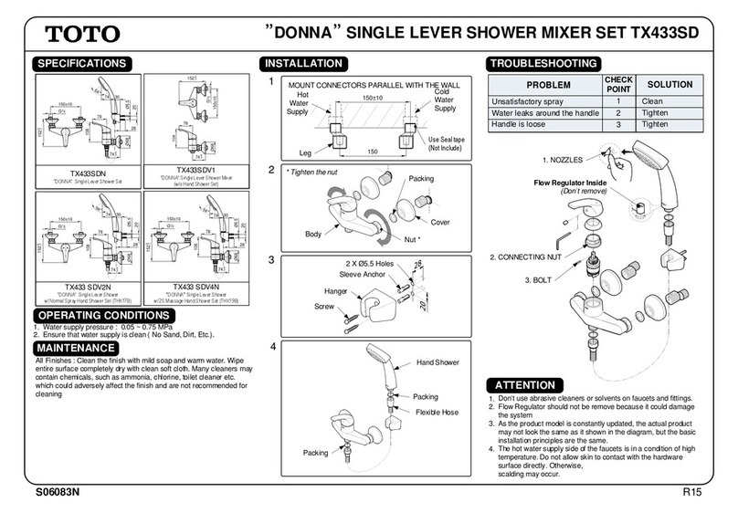 Toto DONNA TX433SD User manual