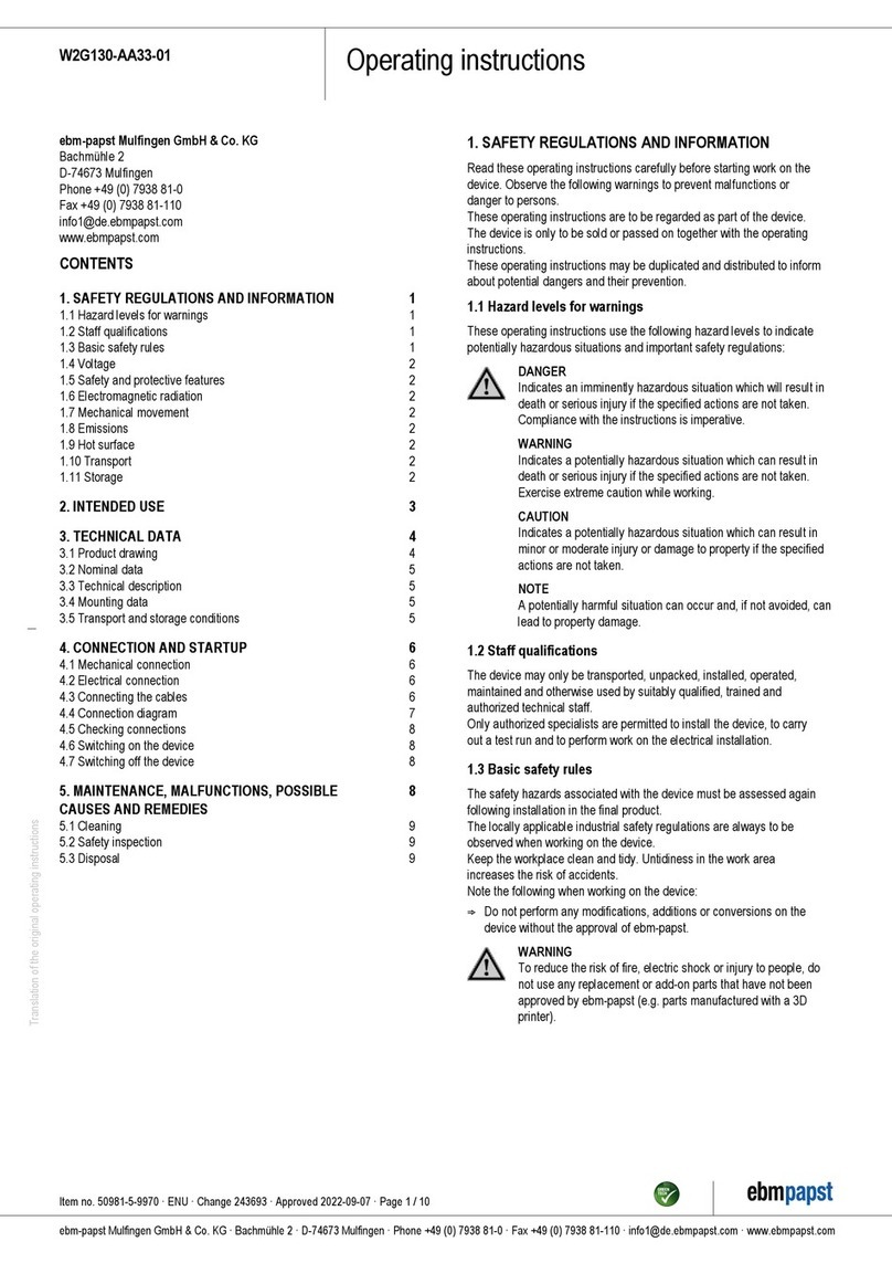 Ebmpapst W2G130-AA33-01 User manual