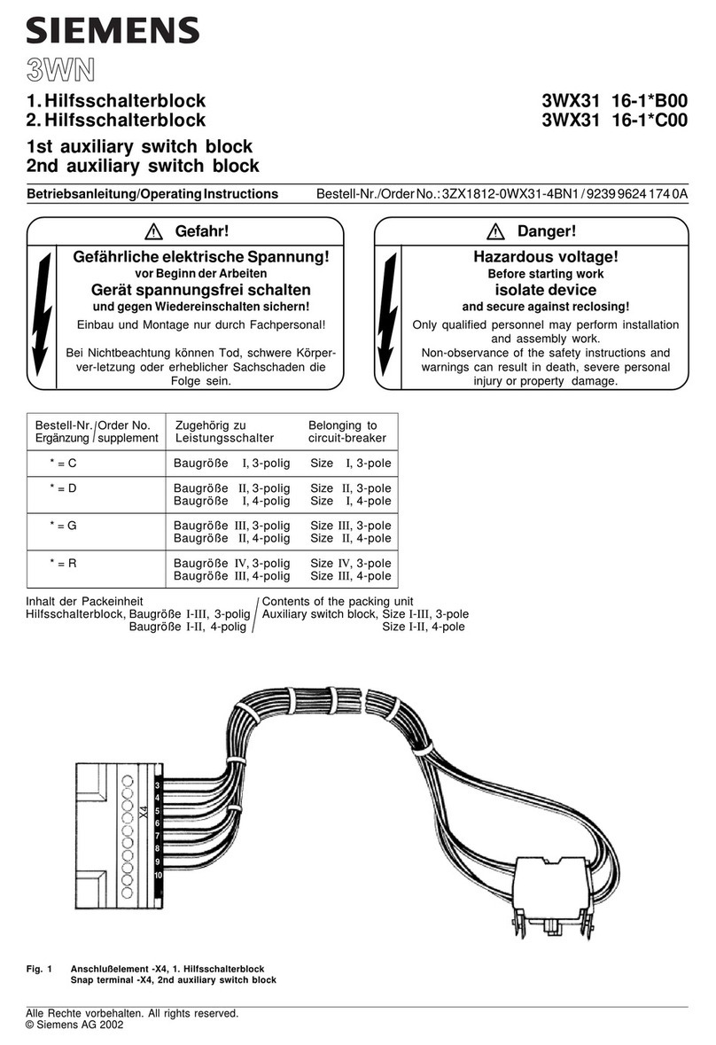 Siemens 3WN Series User manual