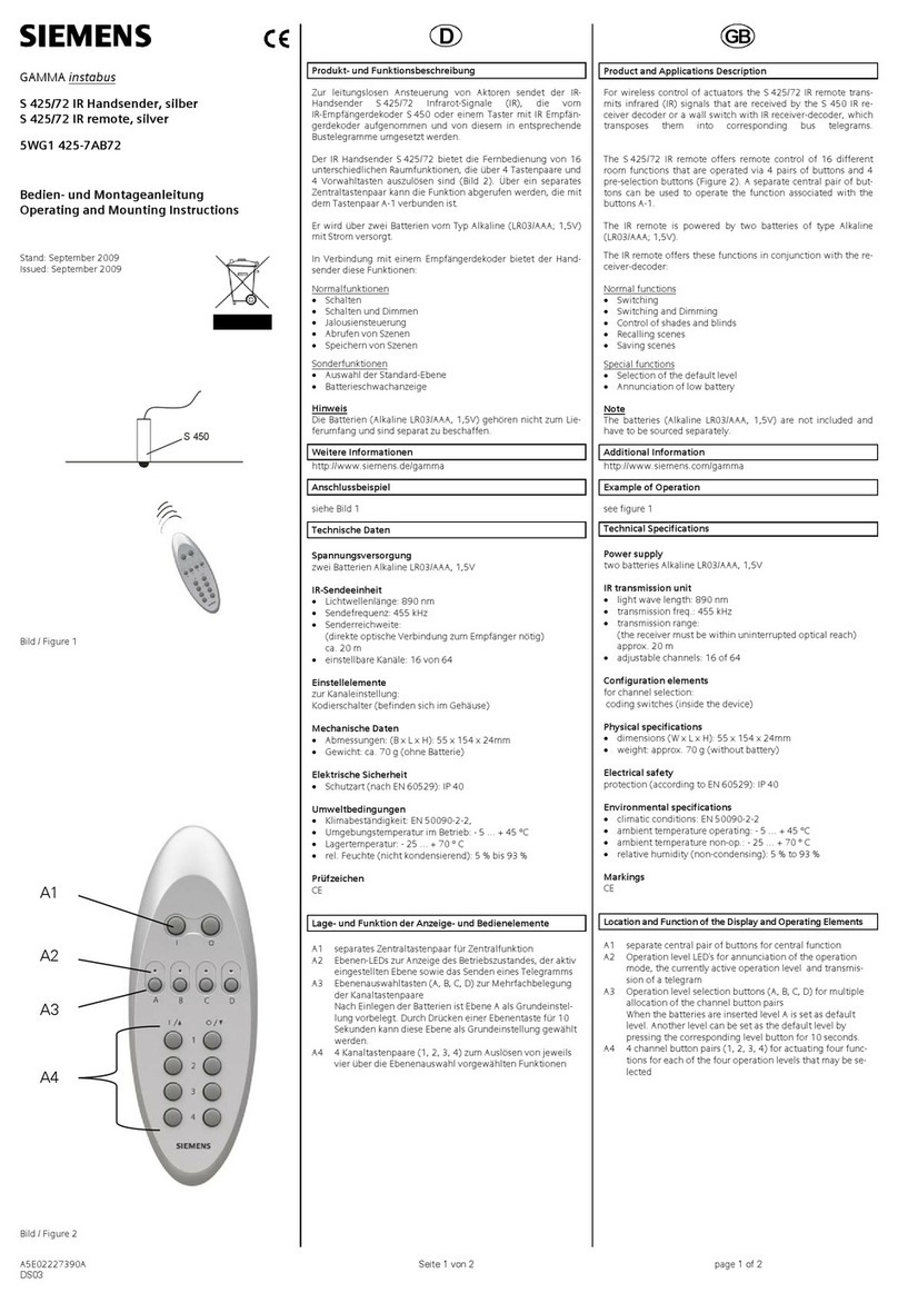 Siemens 5WG1 425-7AB72 Operating and mounting instructions