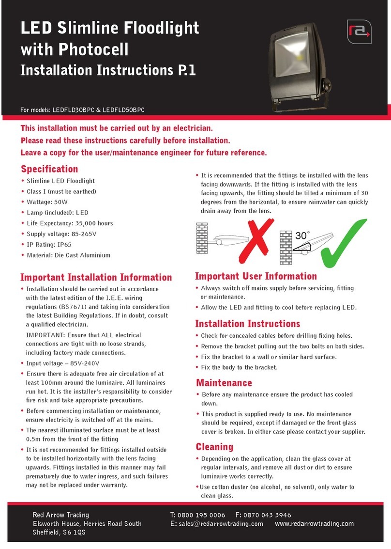 Red Arrow Trading LEDFLD30BPC installation instructions