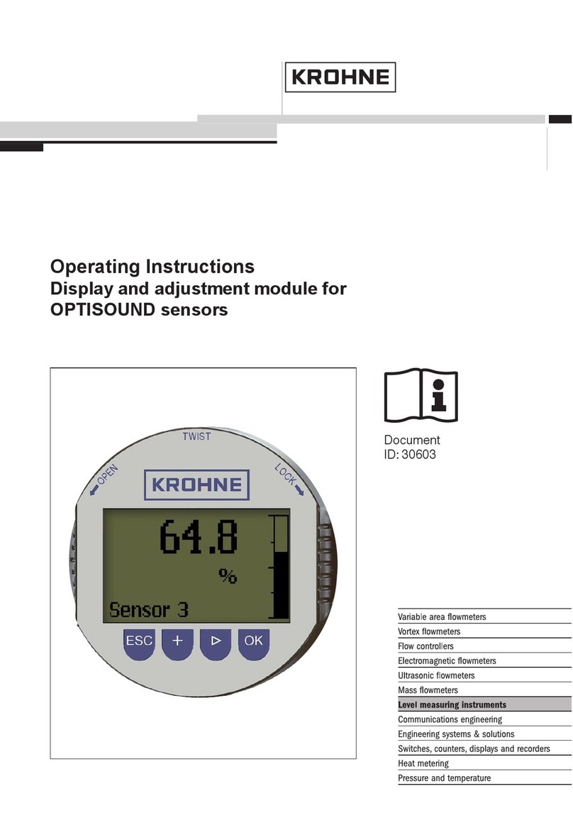 KROHNE Display and adjustment module for OPTISOUND... operating instructions