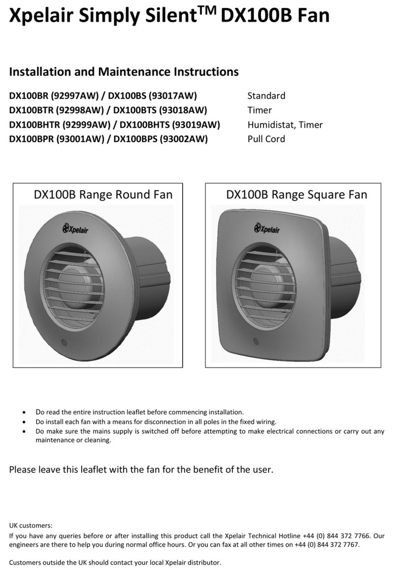 Xpelair Simply Silent DX100BR User manual