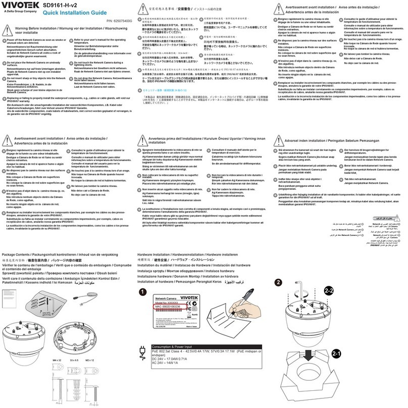 Delta Vivotek SD9161-H-v2 User manual