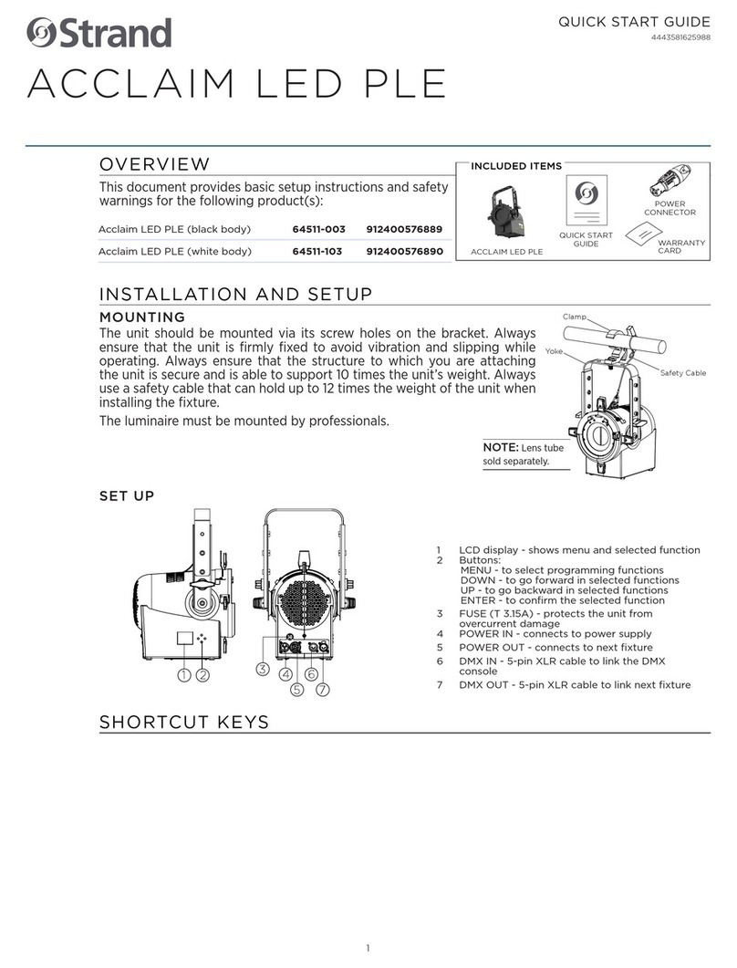 Strand Acclaim LED PLE quick start guide