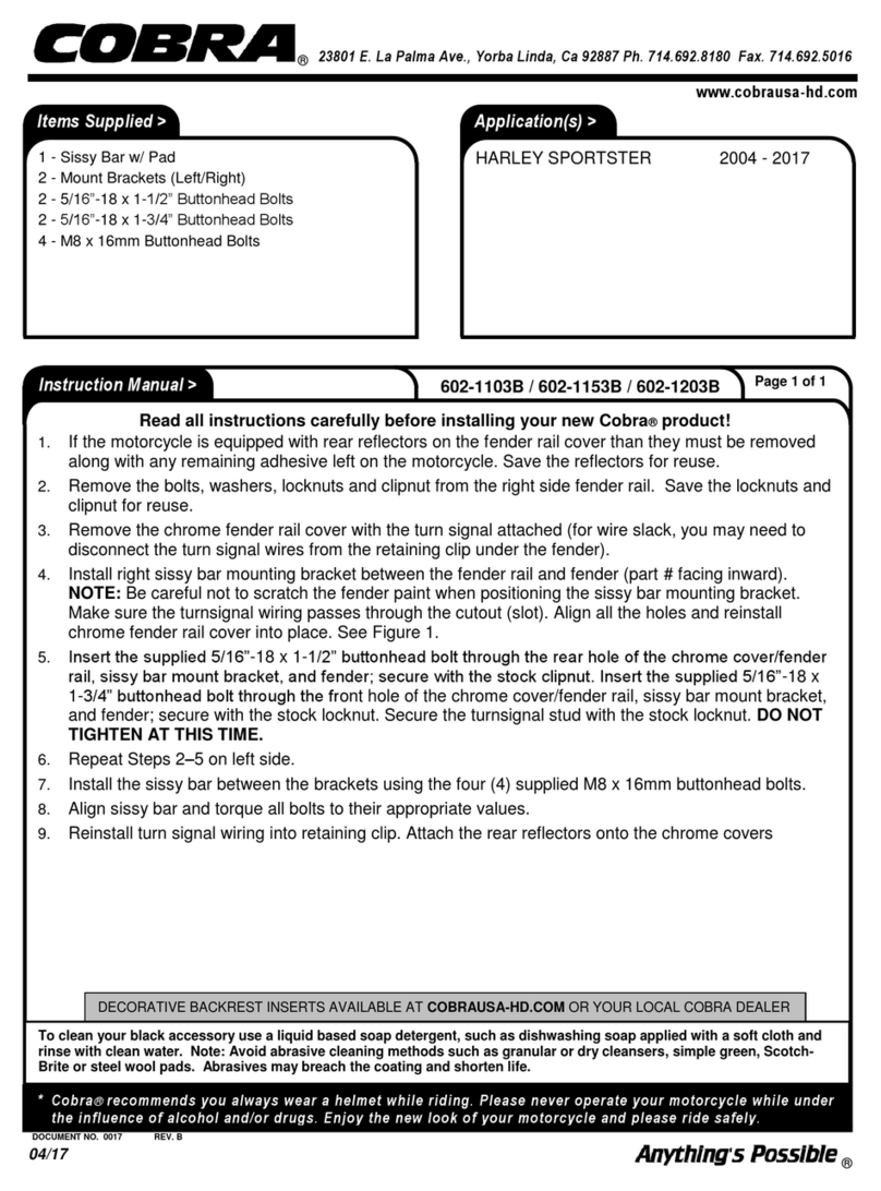 Cobra 602-1103B instruction manual