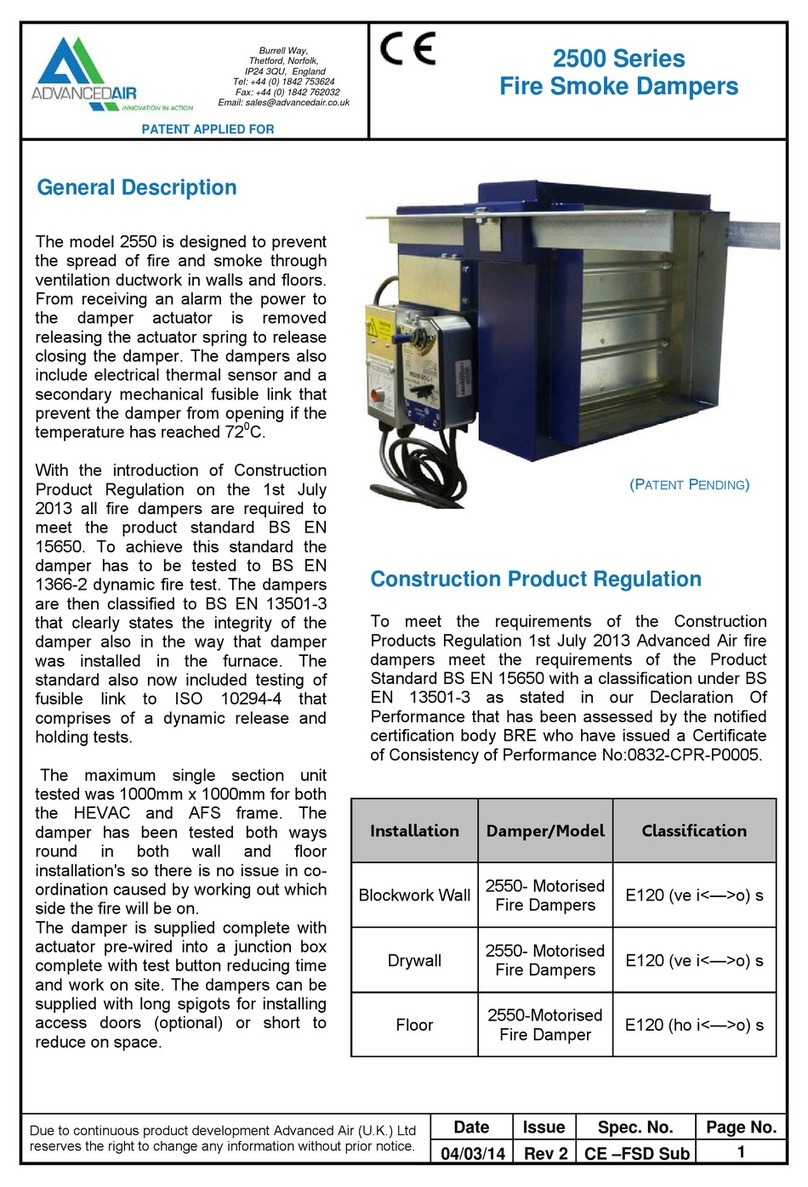 Advanced Air 2500 Series User manual