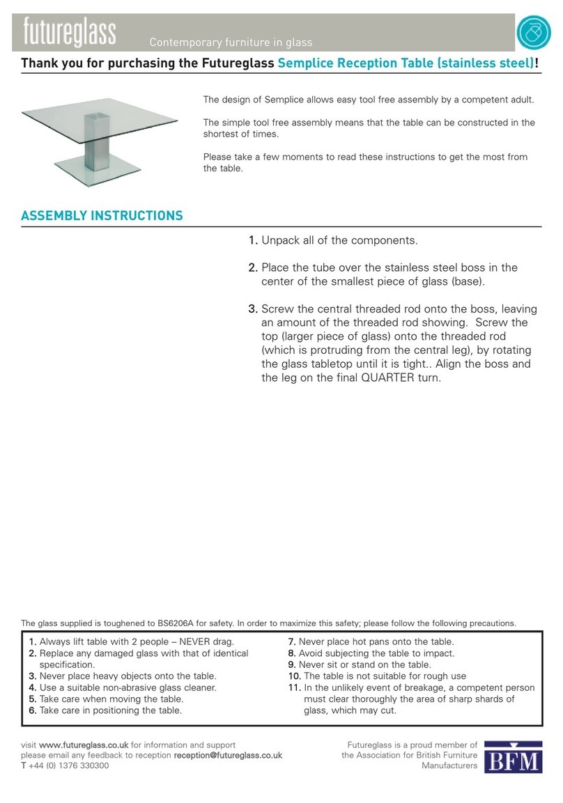 Futureglass Semplice Reception Table Assembly instruction