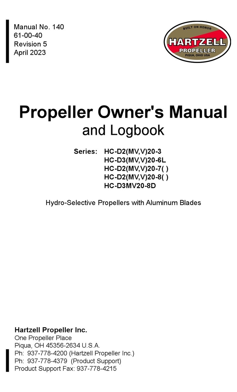 Hartzell HC-D2MV20-3 Series Owner's Manual and Logbook Hartzell HC-D2MV20-3 Series Owner's Manual and Logbook