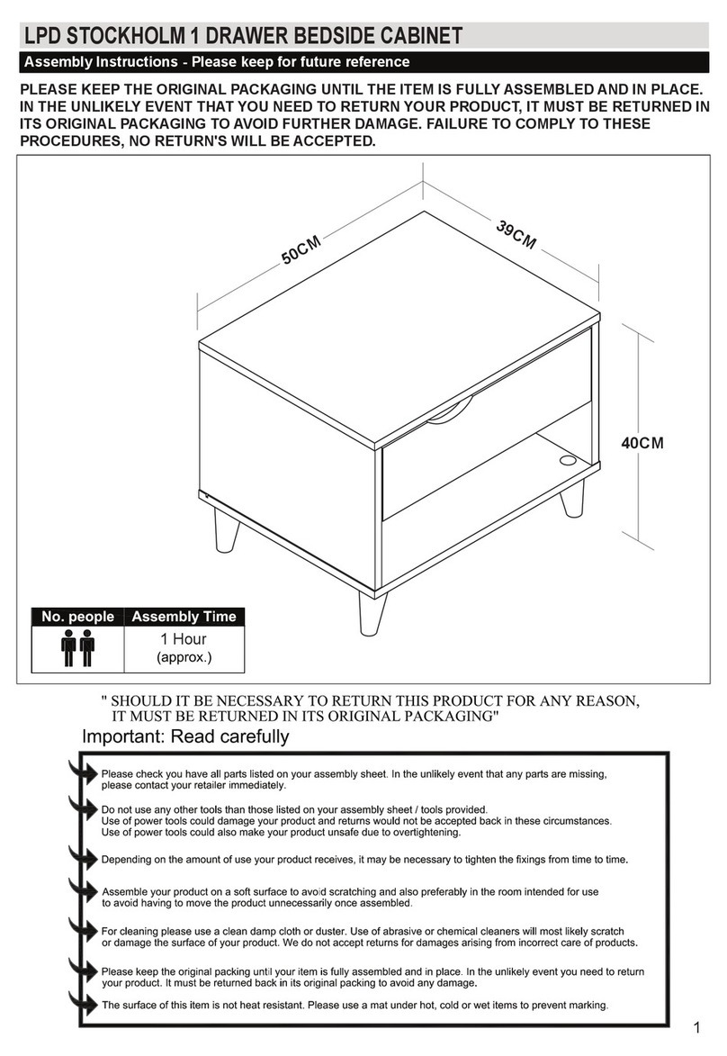 LPD Furniture STOCKHOLM User manual