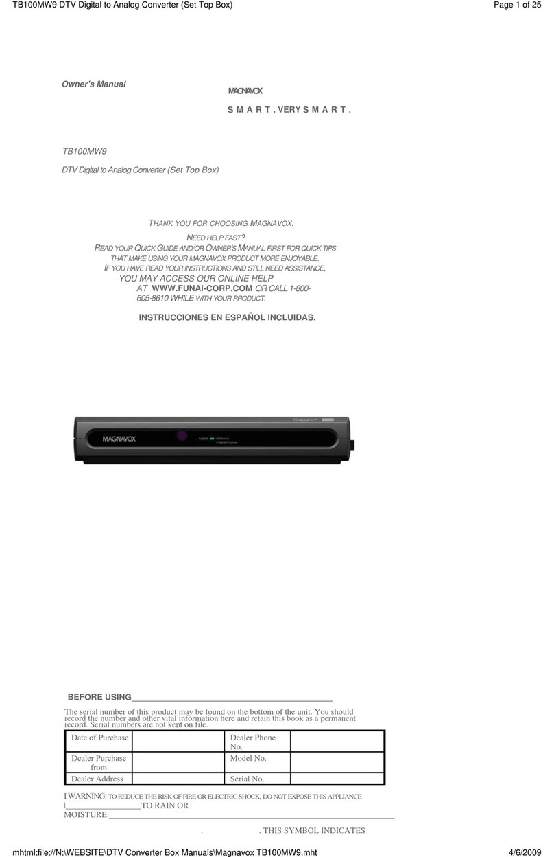Magnavox TB100MW9 owner's manual