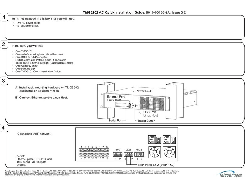 TelcoBridges TMG3202 Quick installation guide TelcoBridges TMG3202 Quick installation guide