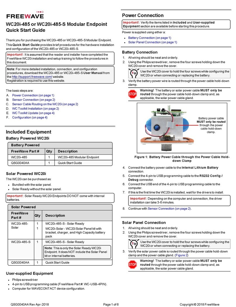 FreeWave WC20i-485 quick start guide
