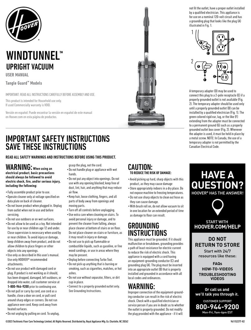 Hoover WINDTUNNEL Tangle Guard user manual