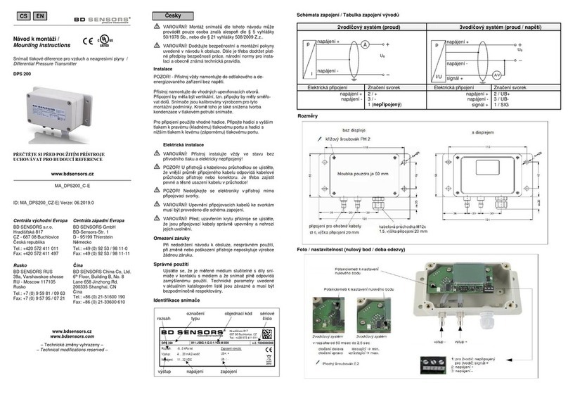 BD Sensors DPS 200 Mounting instructions