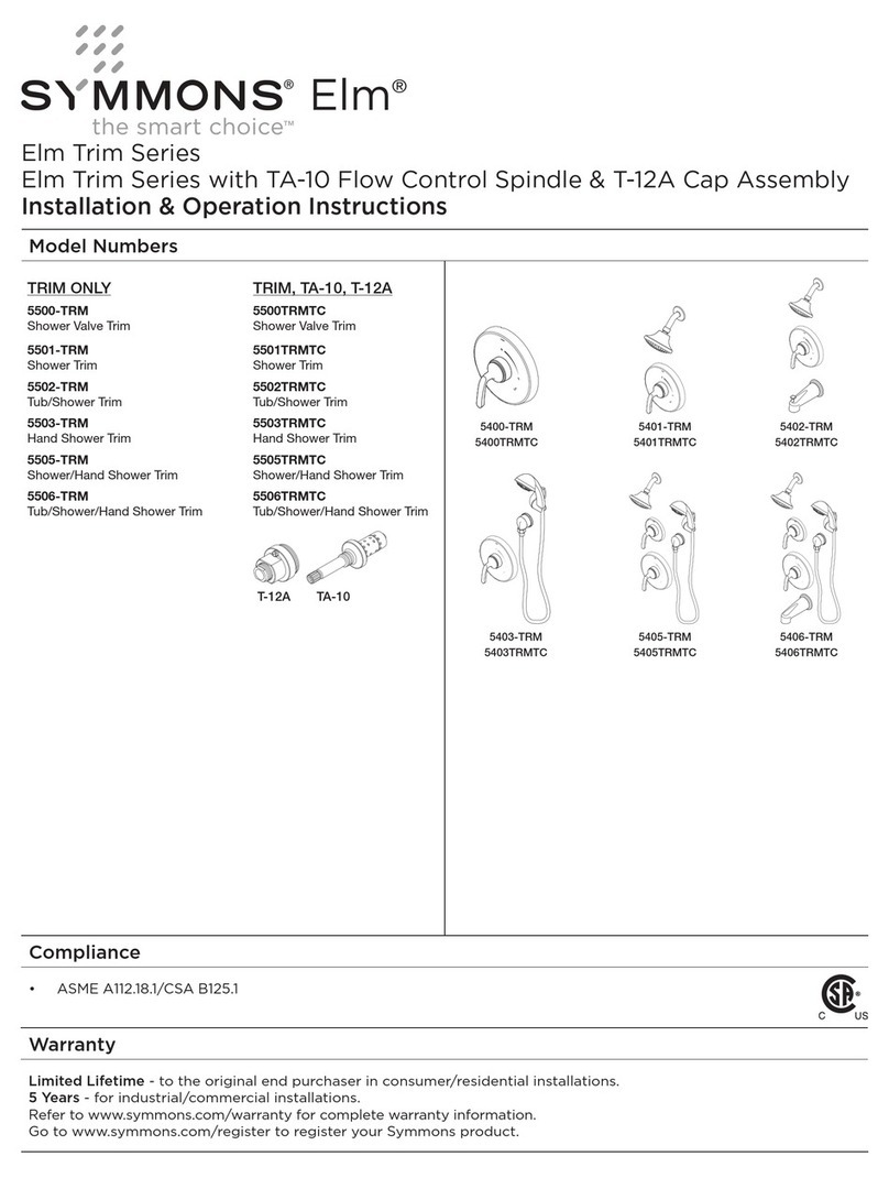 Symmons Elm 5500-TRM Installation & operation instructions Symmons Elm 5500-TRM Installation & operation instructions