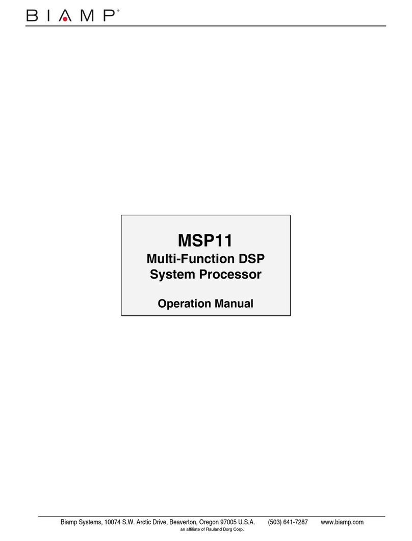 Biamp MSP11 Operation manual
