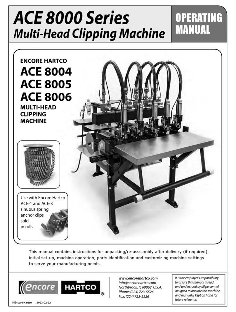 Encore Hartco ACE 8000 Series operating manual