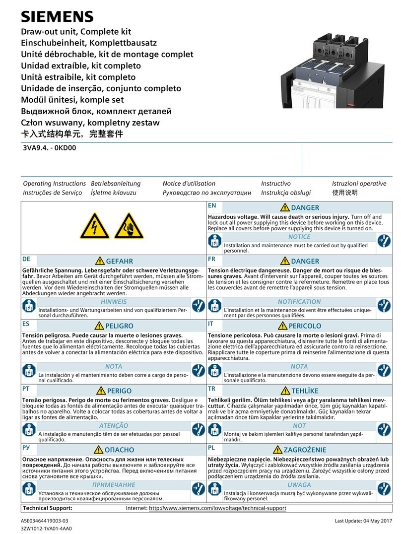 Siemens 3VA9 4 0KD00 Series operating instructions