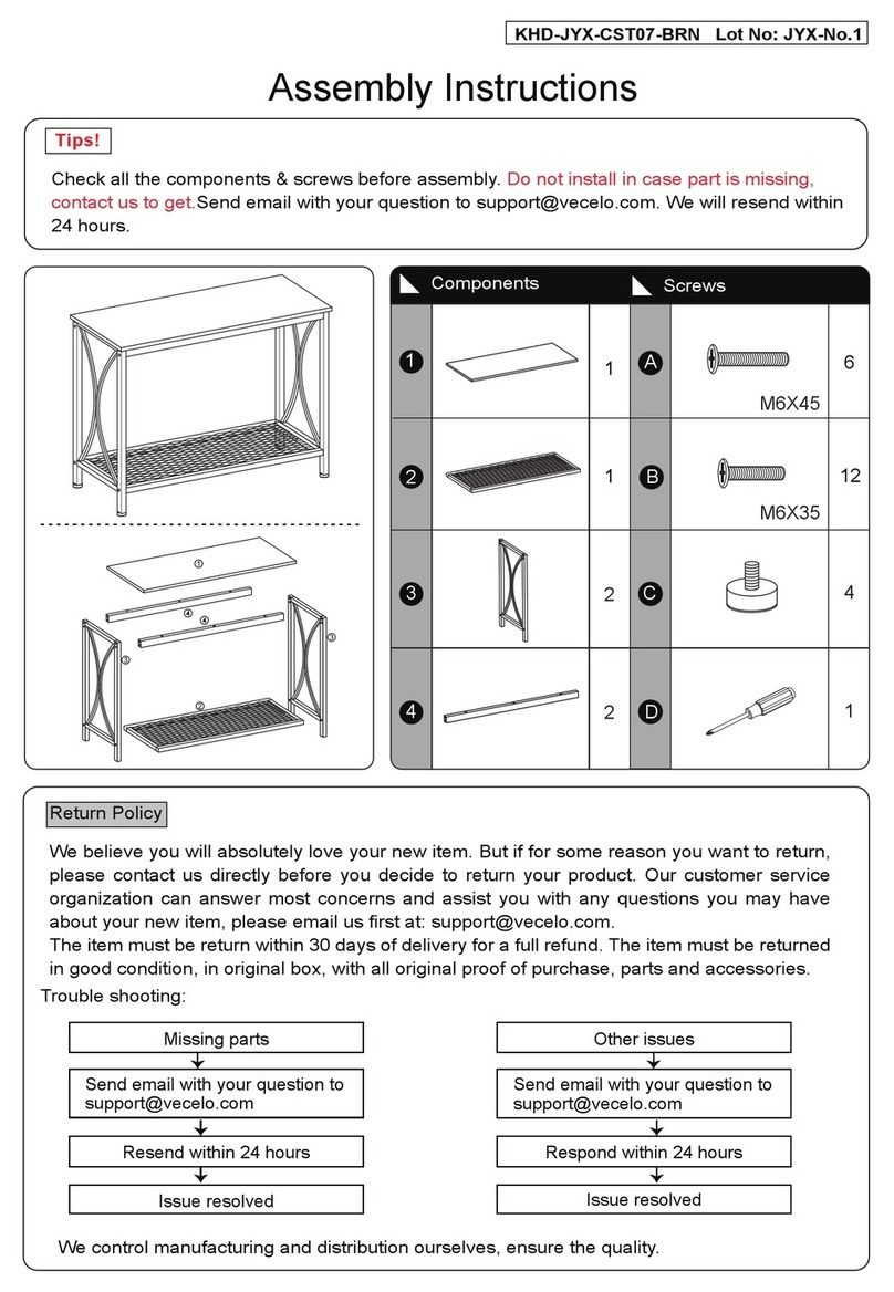 VECELO KHD-JYX-CST07-BRN Assembly instructions