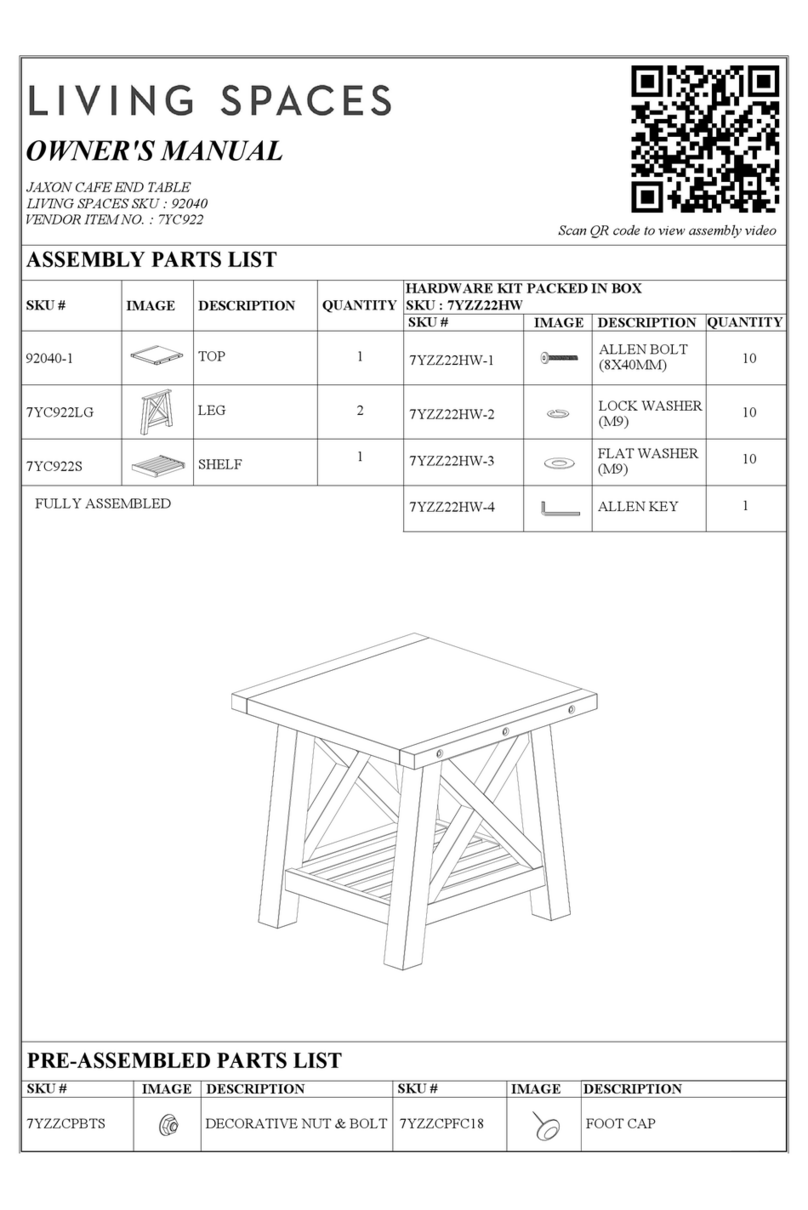 Living Spaces Jaxon 92040 User manual