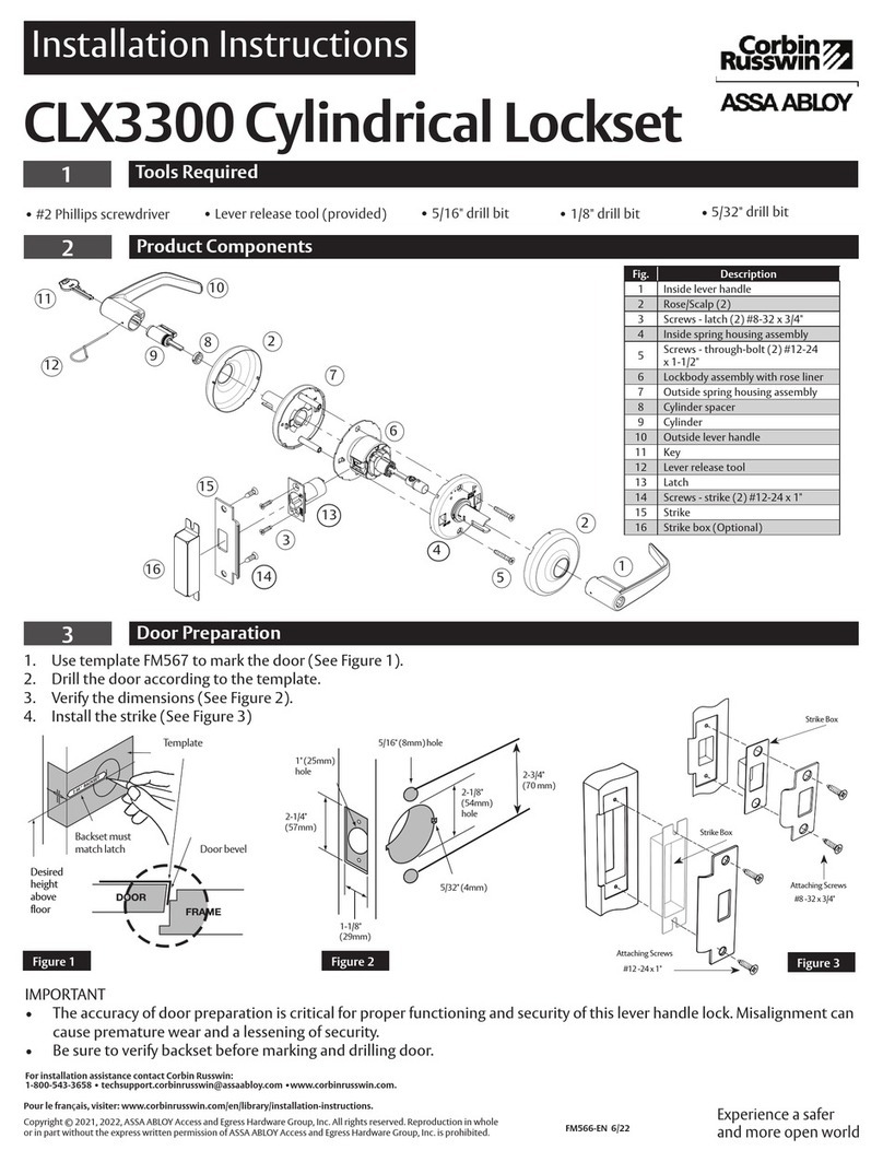 Assa Abloy Corbin Russwin CLX3361 User manual