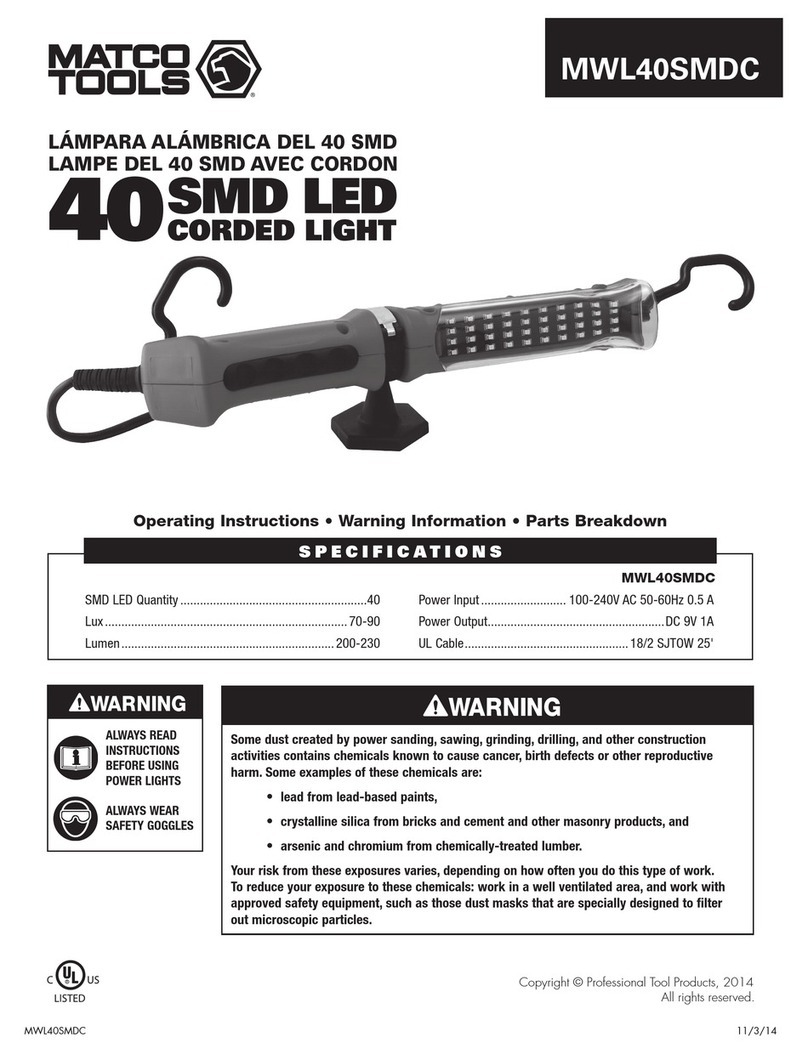 Matco Tools MWL40SMDC operating instructions