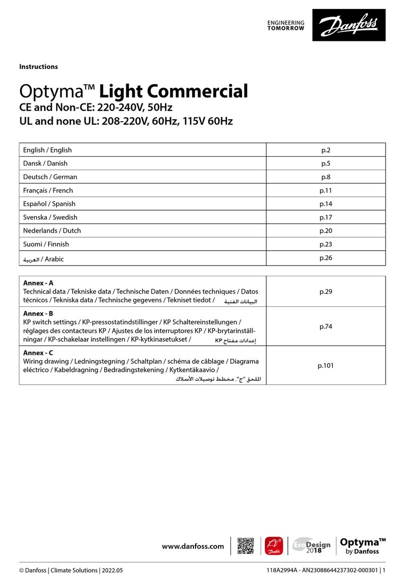 Danfoss Optyma OP-MCGC003TLA00G User manual