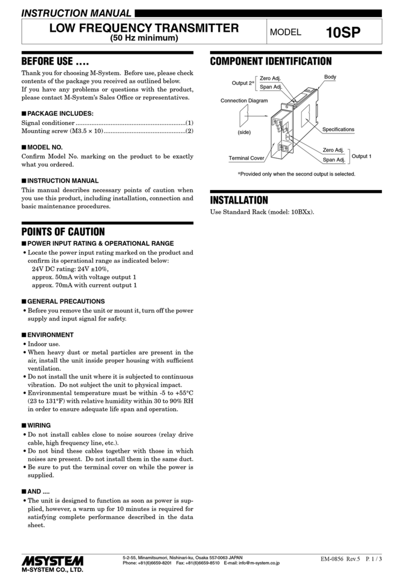 M-system 10SP User manual