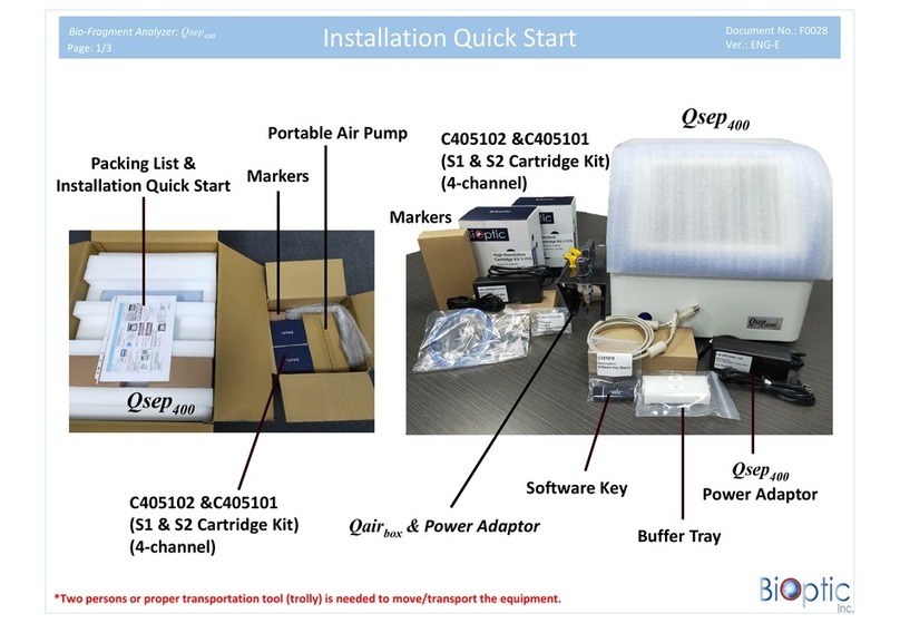 BiOptic Qsep 400 Installation, quick start