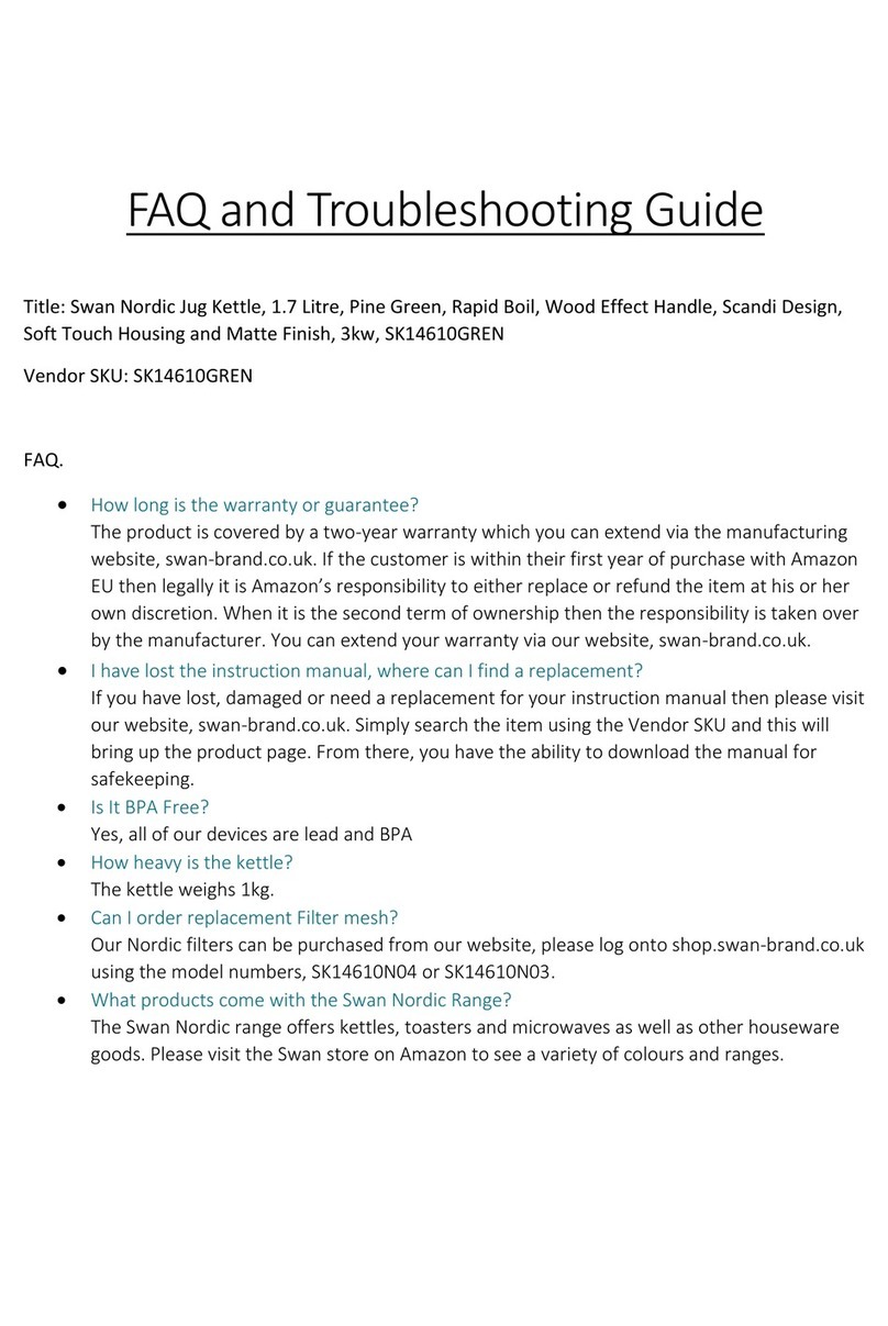 Swann Nordic Jug Kettle troubleshooting guide