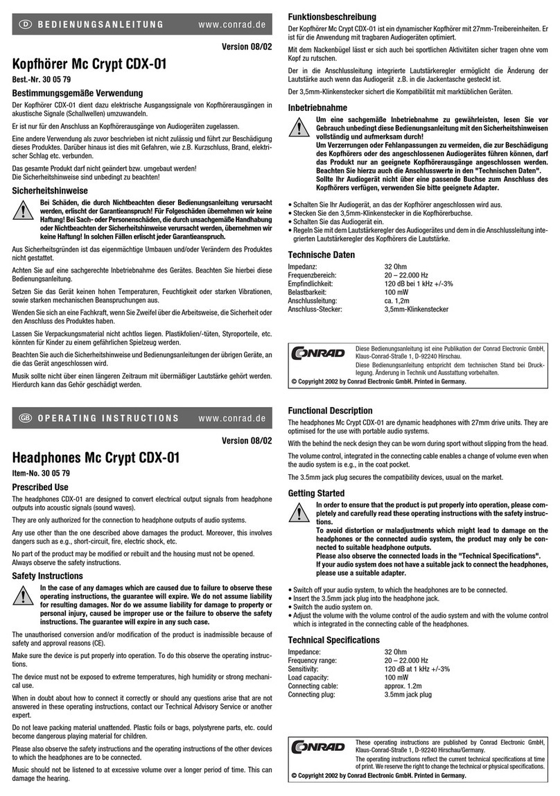 Conrad MC Crypt CDX-01 operating instructions