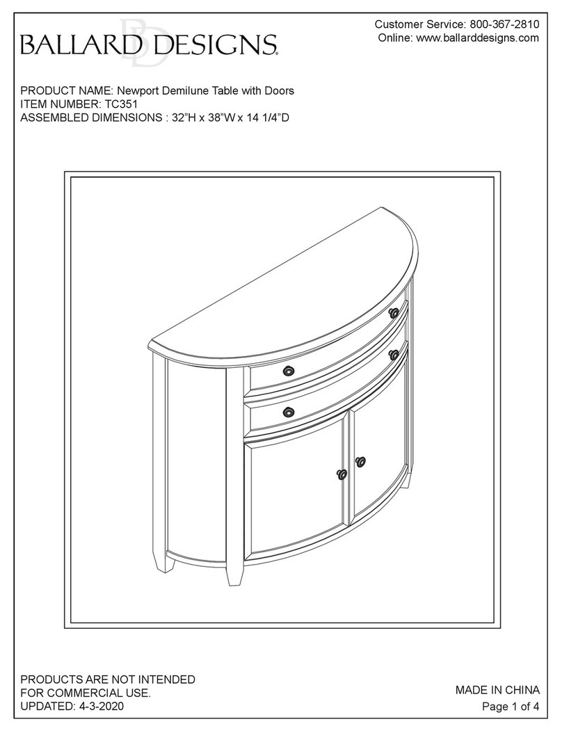 Ballard Designs Newport Demilune TC351 quick start guide Ballard Designs Newport Demilune TC351 quick start guide
