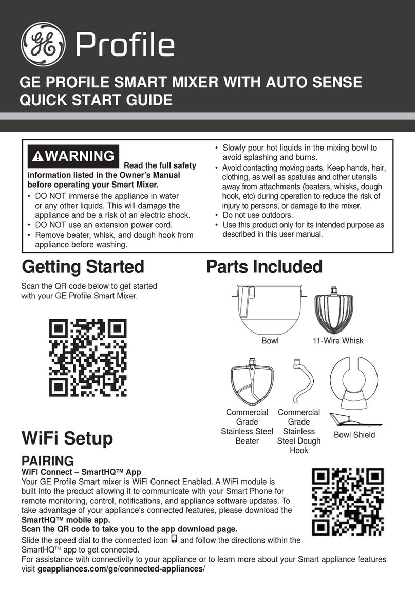 GE PROFILE SMART MIXER WITH AUTO SENSE User manual GE PROFILE SMART MIXER WITH AUTO SENSE User manual
