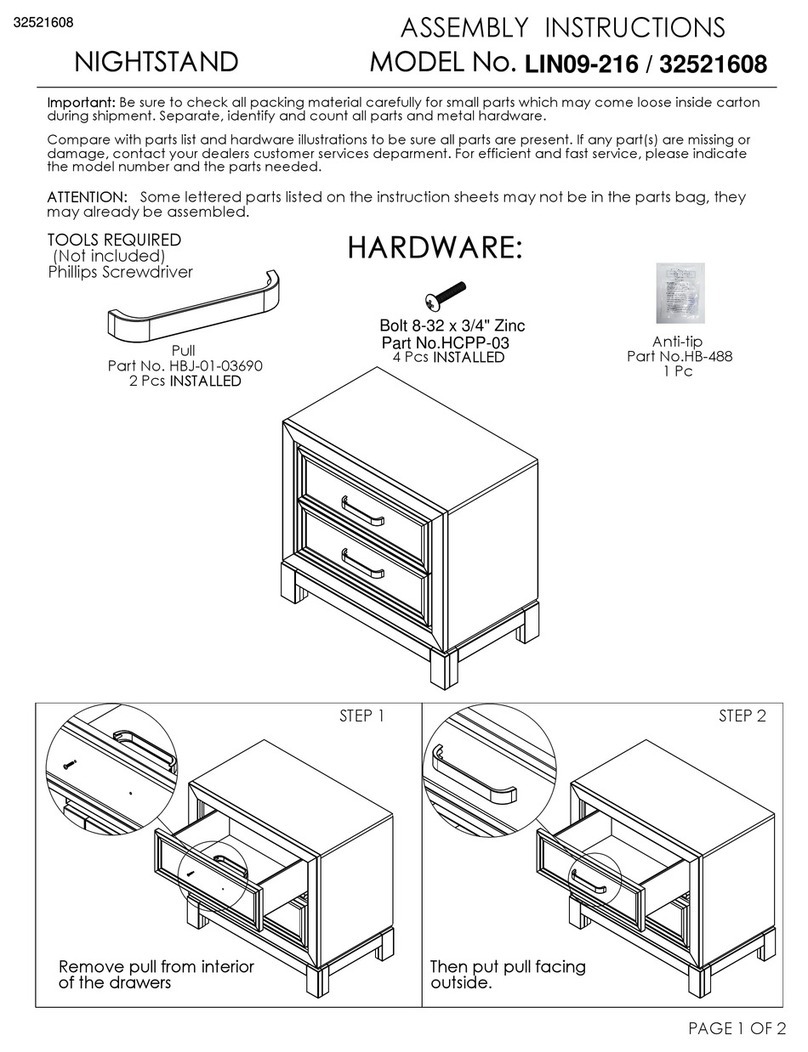ROOMS TO GO LIN09-216 User manual