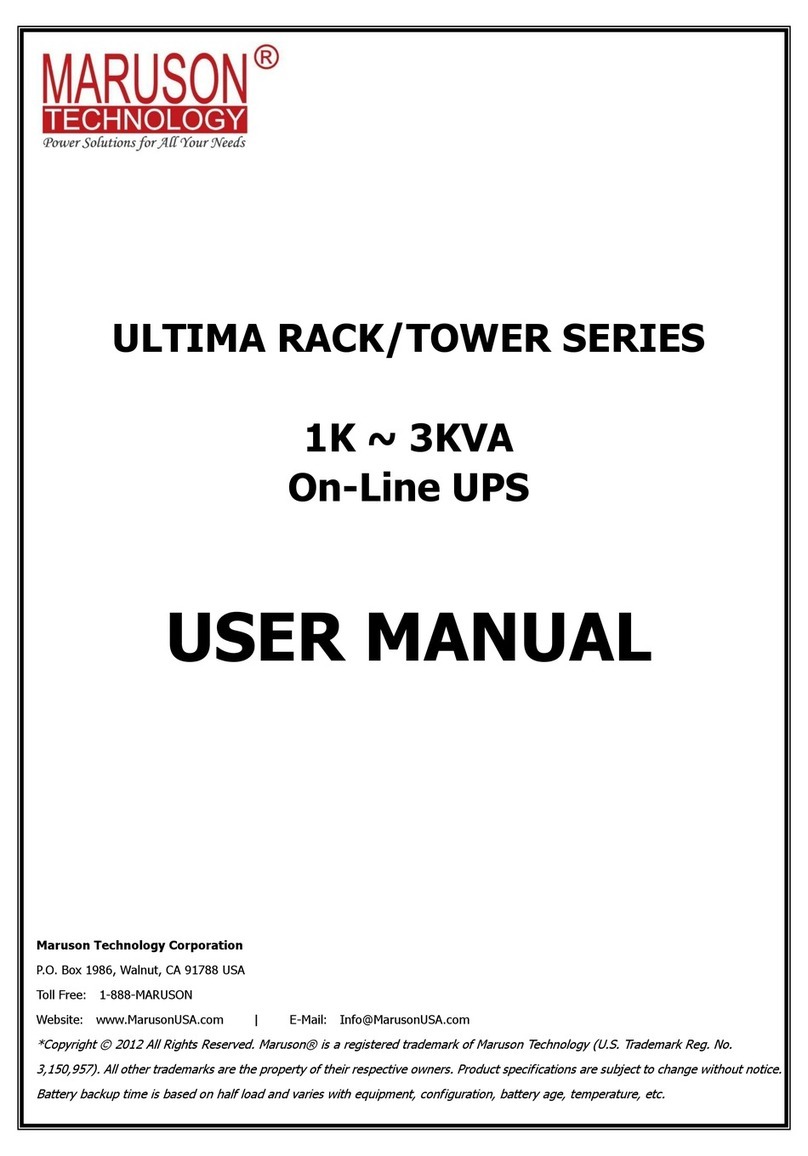 Maruson ULTIMA RACK Series user manual Maruson ULTIMA RACK Series user manual
