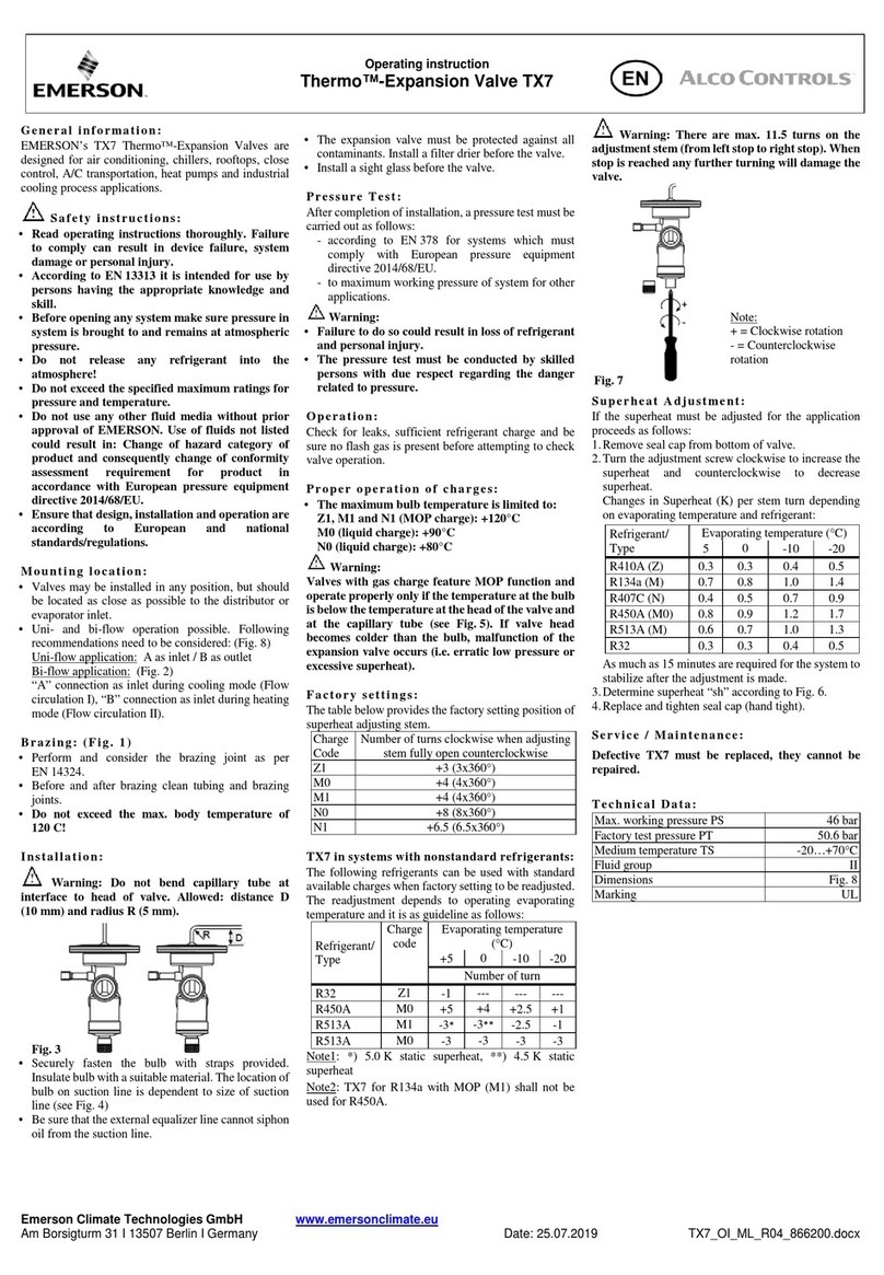 Emerson TX7 Operating	 instruction