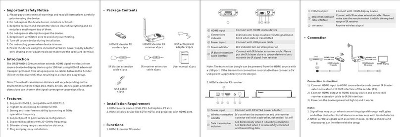 Orei WHD-100-K user manual