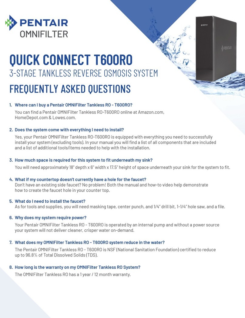 Pentair OMNIFILTER QUICK CONNECT T600RO Frequently asked questions Pentair OMNIFILTER QUICK CONNECT T600RO Frequently asked questions