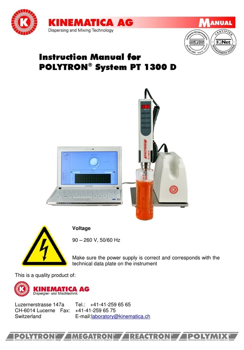 Kinematica POLYTRON SYSTEM PT 1300 D instruction manual