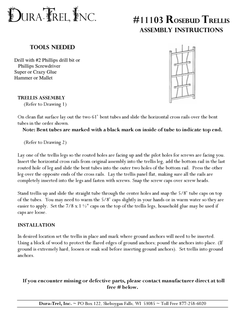 Dura Trel ROSEBUD TRELLIS 11103 Assembly instructions Dura Trel ROSEBUD TRELLIS 11103 Assembly instructions