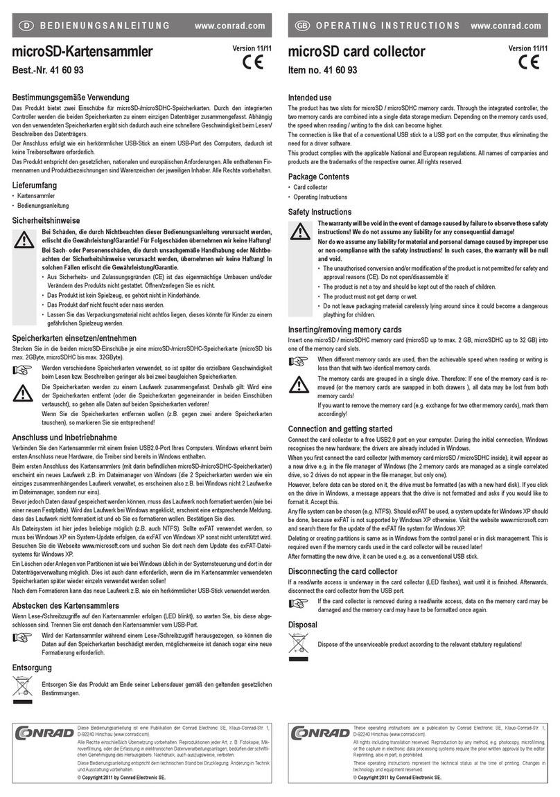 Conrad 41 60 93 User manual Conrad 41 60 93 User manual