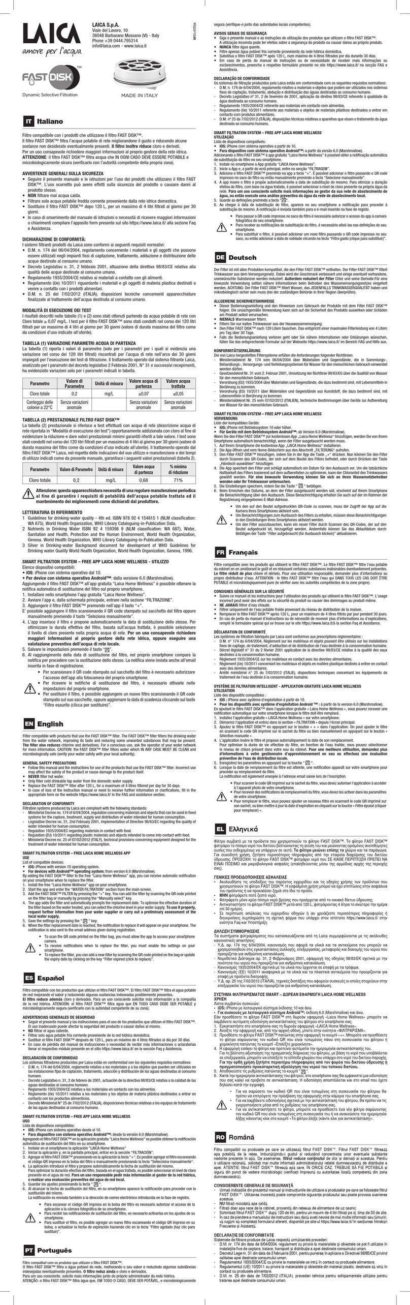 Laica FAST DISK User manual Laica FAST DISK User manual