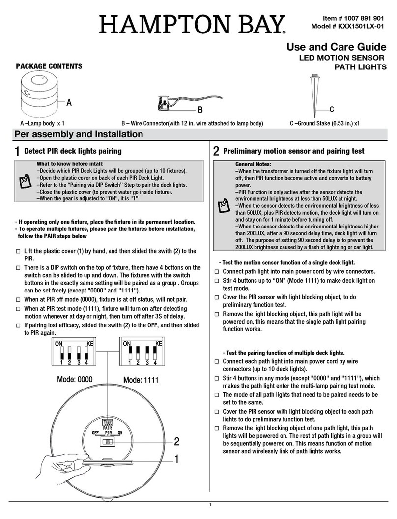 HAMPTON BAY KXX1501LX-01 Use and care guide HAMPTON BAY KXX1501LX-01 Use and care guide
