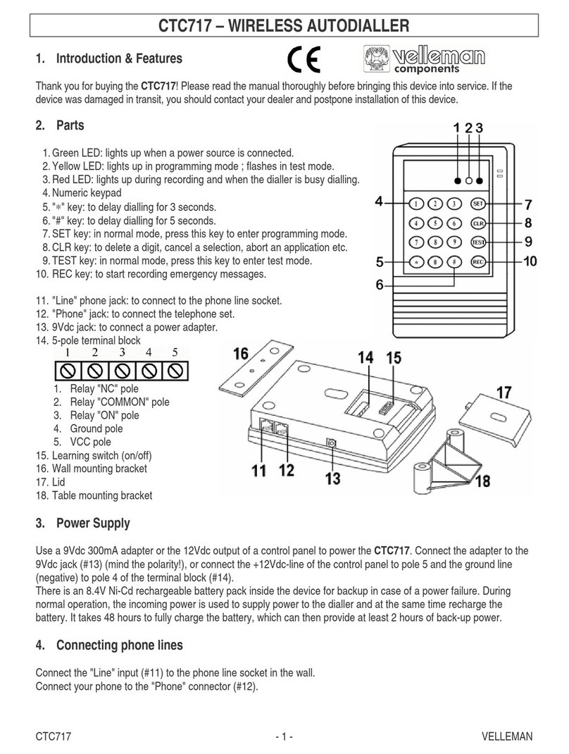 Velleman CTC717 User manual