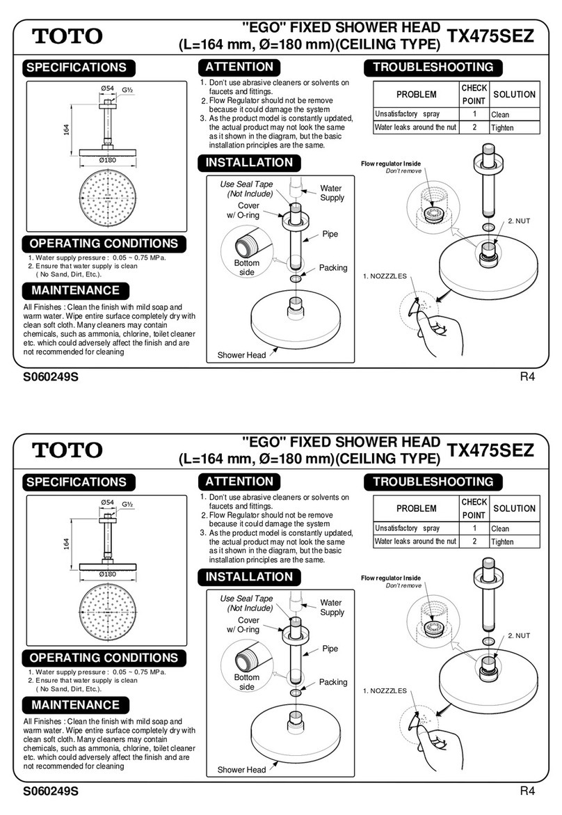 Toto EGO TX475SEZ User manual Toto EGO TX475SEZ User manual